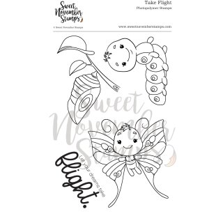 Sweet November Stamps, clear stamp, Take Flight