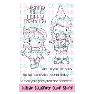 C.C. Designs, clear stamp, Celebrate Swissies