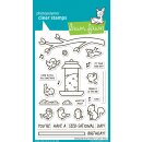 Lawn Fawn, clear stamp, backyard bird feeder