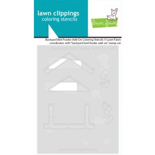 Lawn Fawn, coloring stencils, backyard bird feeder add-on