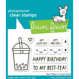 Lawn Fawn, clear stamp, year fifteen