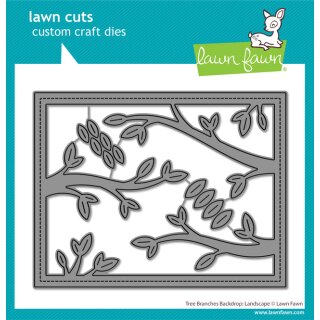 Lawn Fawn, lawn cuts/ Stanzschablone, tree branches backdrop: landscape