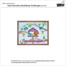 Lawn Fawn, lawn cuts/ Stanzschablone, tree branches backdrop: landscape