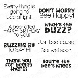 Stamping Bella, Rubber Stamp, BUZZY BEE SENTIMENT SET (9...