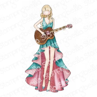 Stamping Bella, Rubber Stamp, UPTOWN GIRL PLAYS GUITAR
