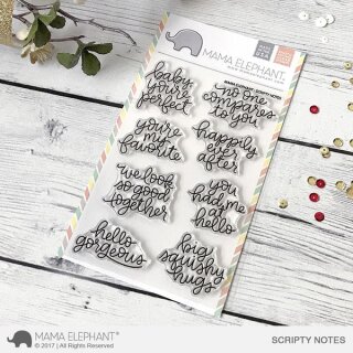 Mama Elephant, clear stamp, SCRIPTY NOTES