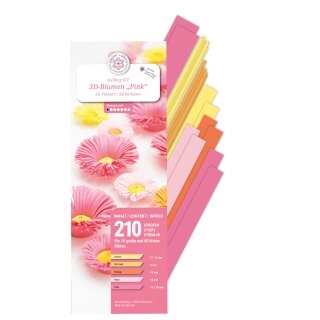 papier + ideen, 3D Quilling Kit - 3D Blumen Pink