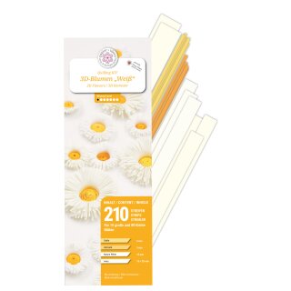 papier + ideen, 3D Quilling Kit - 3D Blumen Weiß