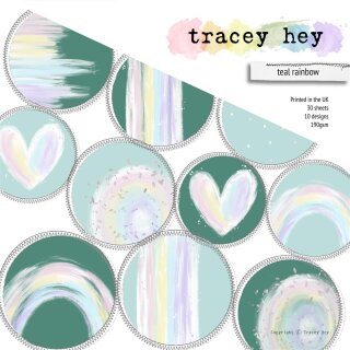 Tracey Hey, Paper Pad – Teal Rainbow