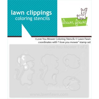 Lawn Fawn, coloring stencils, i love you mower