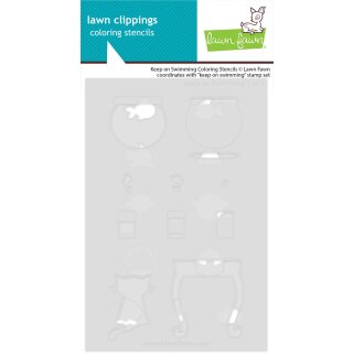 Lawn Fawn, coloring stencils, keep on swimming