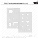 Lawn Fawn, coloring stencils, keep on swimming