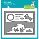 Lawn Fawn, lawn cuts/ Stanzschablone, riverside backdrop: landscape