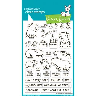Lawn Fawn, clear stamp, capybaras!