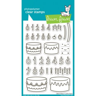 Lawn Fawn, clear stamp, cake it easy