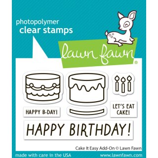 Lawn Fawn, clear stamp, cake it easy add-on