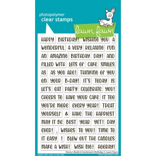Lawn Fawn, clear stamp, henrys build-a-sentiment: birthday