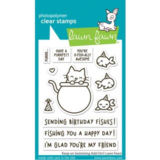 Lawn Fawn, clear stamp, keep on swimming add-on