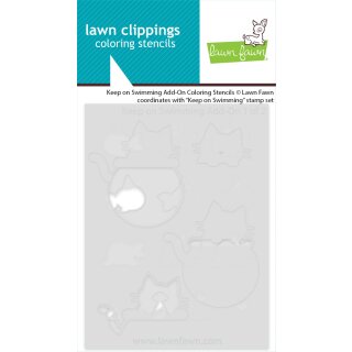 Lawn Fawn, coloring stencils, keep on swimming add-on