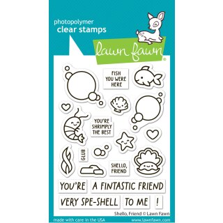 Lawn Fawn, clear stamp, shello, friend