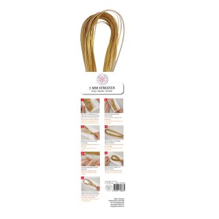 papier + ideen, Quilling Papierstreifen Luxus Supergold, 1mm