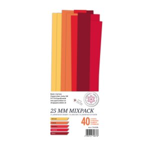 papier + ideen, Papierstreifen Mix 25mm, Flammender Herbst