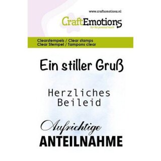CraftEmotions, Clear Stamps, Text Ein stiller Gruß