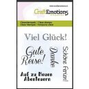 CraftEmotions, Clear Stamps, Text Gute Reise