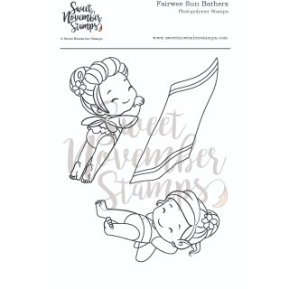 Sweet November Stamps, clear stamp, Fairwee Sun Bathers