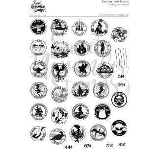 Sweet November Stamps, clear stamp, Fantasy Post Marks