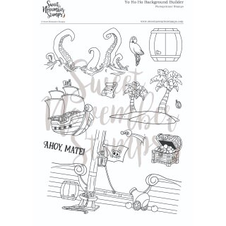 Sweet November Stamps, clear stamp, Background Builder: Yo Ho Ho