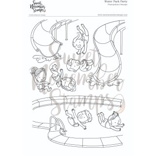 Sweet November Stamps, clear stamp, Water Park Party