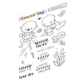 Tracey Hey, clear stamp A6, "Otterly Amazing"