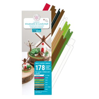 papier + ideen, Quilling Kit - Windmühle und Landschaft