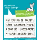 Lawn Fawn, clear stamp, silly goose! sentiment add-on