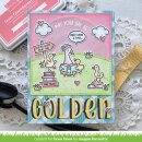 Lawn Fawn, clear stamp, silly goose! sentiment add-on