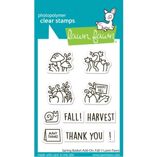 Lawn Fawn, clear stamp, spring basket add-on: fall