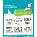Lawn Fawn, clear stamp, tiny tag sayings: fall
