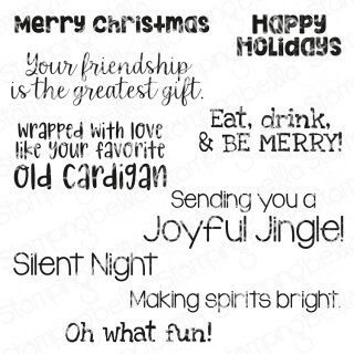 Stamping Bella, Rubber Stamp, BE MERRY SENTIMENT SET (9...