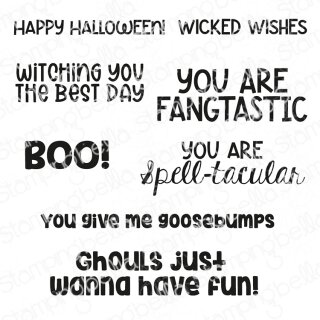 Stamping Bella, Rubber Stamp, WICKED WORDS SENTIMENT SET (8 stamps included)