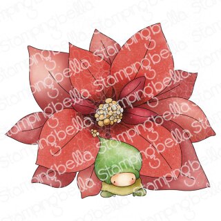 Stamping Bella, Rubber Stamp, BUNDLE GIRL WITH POINSETTA