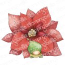 Stamping Bella, Rubber Stamp, BUNDLE GIRL WITH POINSETTA