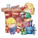 Stamping Bella, Rubber Stamp, LITTLE CUTIE KIDS HANGING...