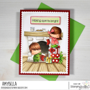 Stamping Bella, Rubber Stamp, LITTLE CUTIE KIDS HANGING...