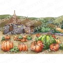 Stamping Bella, Rubber Stamp, PUMPKIN PATCH HUT BACKDROP