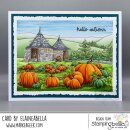 Stamping Bella, Rubber Stamp, PUMPKIN PATCH HUT BACKDROP