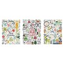 Transfer, Rub on: X-Mas, verschiedene Designs, 3 Bogen