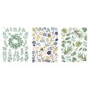 Transfer, Rub on: Botanical Flowers, verschiedene...
