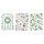 Transfer, Rub on: Botanical Flowers, verschiedene Designs, 3 Bogen