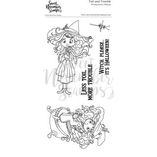 Sweet November Stamps, clear stamp, Toil and Troubles